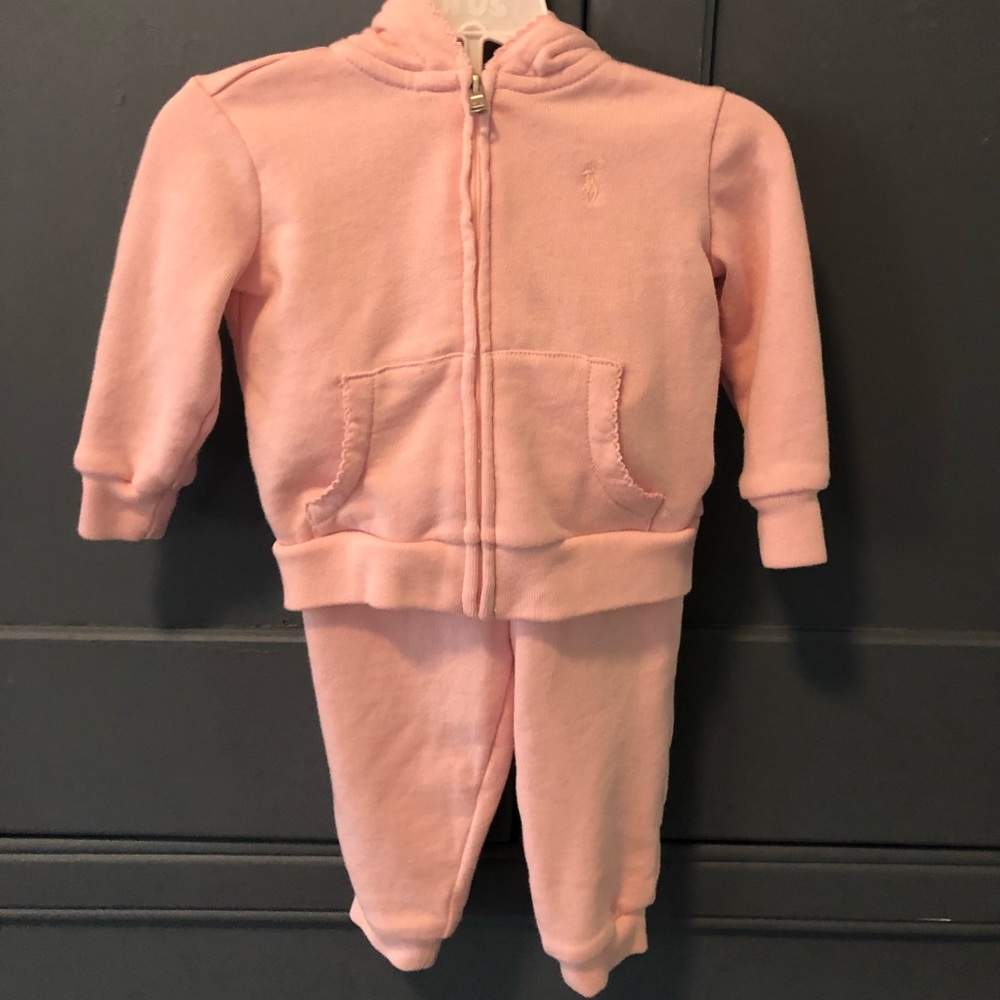 Sweet and soft Ralph Lauren hooded sweatsuit